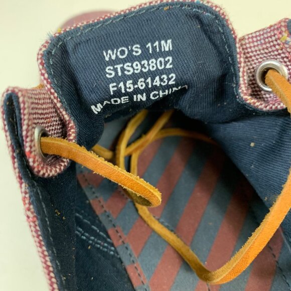 Sperry Top Sider Boat Shoe Sneaker Size 11 Purple Flecked Canvas Rawhide Lace Up - Picture 13 of 15